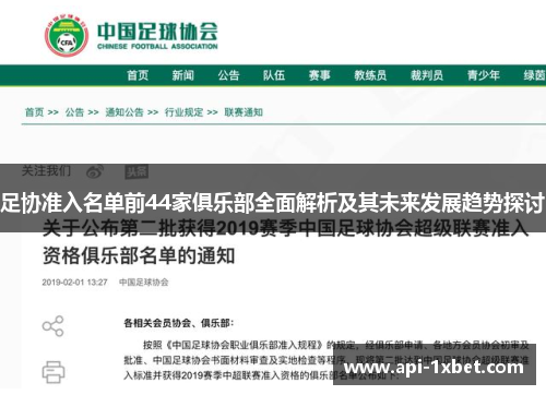足协准入名单前44家俱乐部全面解析及其未来发展趋势探讨 足协准入名单前44家俱乐部全面解析及其未来发展趋势探讨